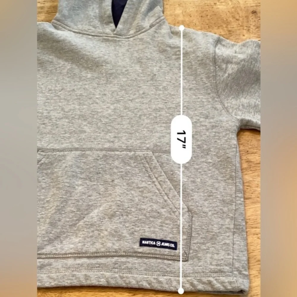Vintage Nautica Youth XL Size 7 Gray Hoodie Pullover‎